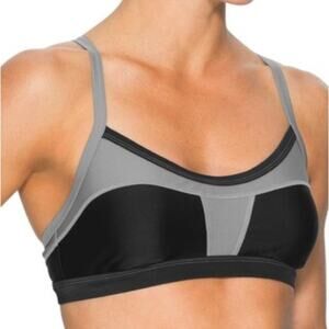 Athleta High Dive Bikini Top Black & Gray Size XS